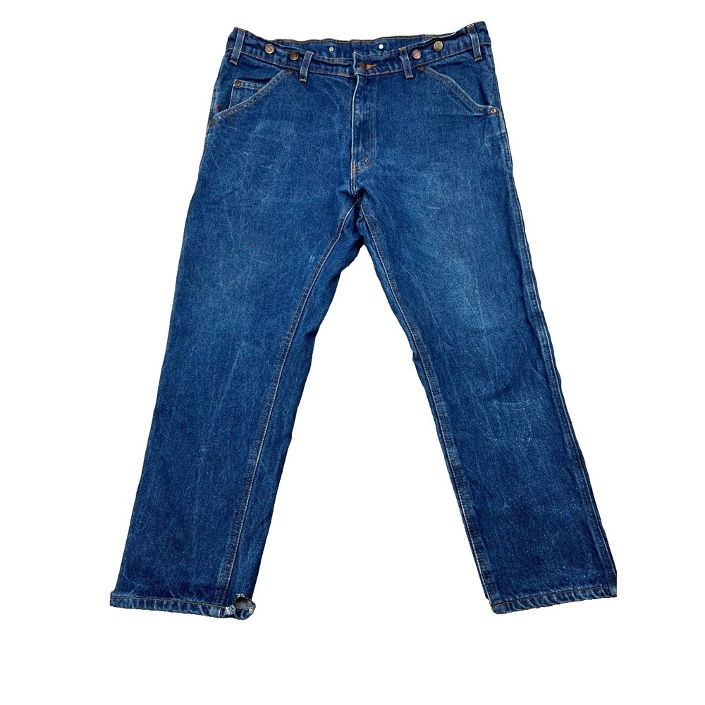 VTG Wild Ass Carpenter Jeans Men 40x30 Blue Denim Straight Leg Workwear Made USA
